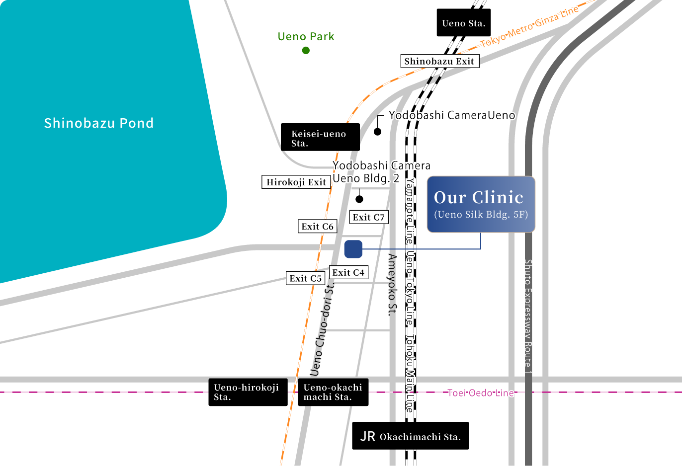 上野いびきクリニック周辺地図